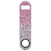 Stijlvolle roze glitter ombre Sparkle Speed Flessenopener (Achterkant)