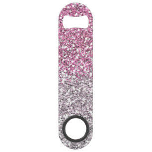 Stijlvolle roze glitter ombre Sparkle Speed Flessenopener