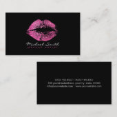 Stijlvolle, roze gloeilampjes visitekaartje (Voorkant / Achterkant)