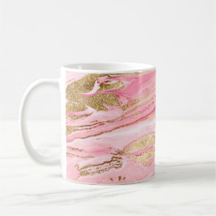Stijlvolle Roze Goud Abstract Marmer Vloeibare Ver Koffiemok