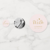 Stijlvolle roze gouden trouwtafel confetti (Voorkanten)