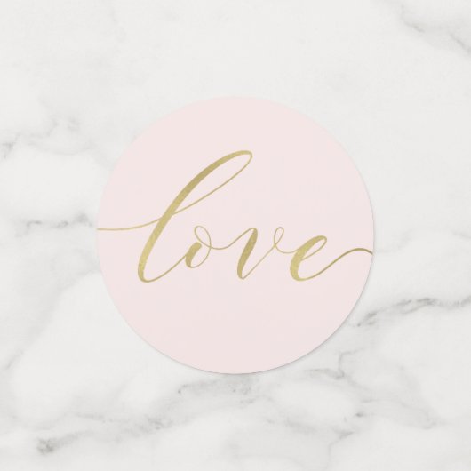 Stijlvolle roze gouden trouwtafel confetti (Kleine voorkant)