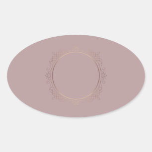 Stijlvolle roze gouden voeg uw tekst lege sjabloon ovale sticker