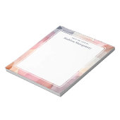 Stijlvolle Roze Grijze Naam Retro 60's Waterverf Notitieblok (Gedraaid)