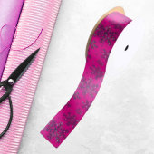 Stijlvolle Roze Kerst met Elegante Sneeuwvlokken Lint