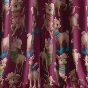 Stijlvolle roze lama's stof
