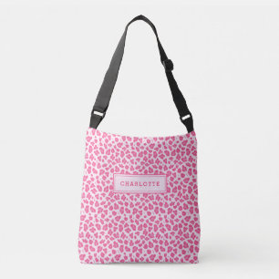 Stijlvolle roze luipaard afdrukken crossbody tas