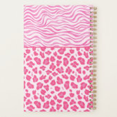 Stijlvolle roze luipaard en zebraafdruk planner (Achterkant)