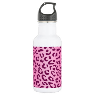 Stijlvolle roze luipaardprint waterfles