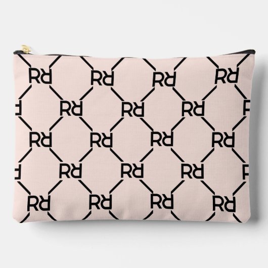 Stijlvolle Roze Monogram Naam Meisje Initiaal Luxe Etui (Voorkant)