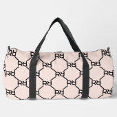 Stijlvolle Roze Monogram Naam Meisje Initiaal Luxe Plunjezak (Voorkant)