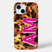 Stijlvolle roze monogram schildpad Case-Mate iPhone case (Achterkant)