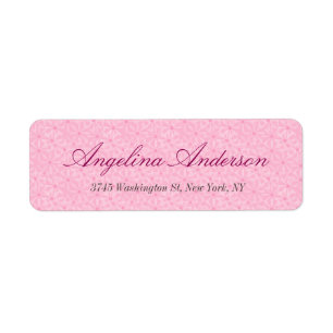Stijlvolle roze patroon handschrift modern vrouwel etiket