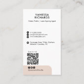 Stijlvolle Roze QR Code Minimale Marketing Notaris Visitekaartje (Achterkant)