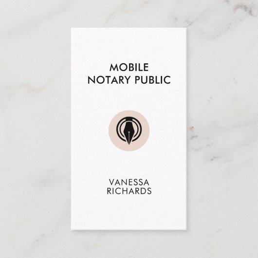 Stijlvolle Roze QR Code Minimale Marketing Notaris Visitekaartje (Voorkant)