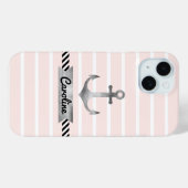 Stijlvolle roze stripes Waterverf Anchor Custom Case-Mate iPhone Case (Achterkant (horizontaal))