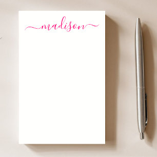 Stijlvolle roze typografie Script Teacher Name Post-it® Notes