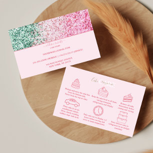 Stijlvolle Roze Vrouwelijke Uiterlijk Cake Verzorg Visitekaartje
