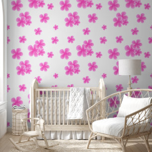 stijlvolle Roze Waterverf Bloem Peel en Stick Behang