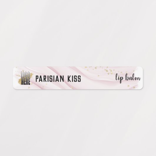 Stijlvolle roze Waterverf lip balm met Logo Labels (Design 1)