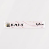 Stijlvolle roze Waterverf lip balm met Logo Labels (Design 2)