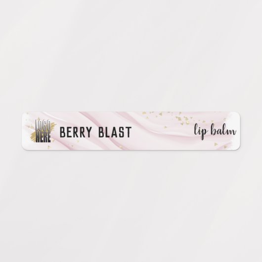 Stijlvolle roze Waterverf lip balm met Logo Labels (Design 2)