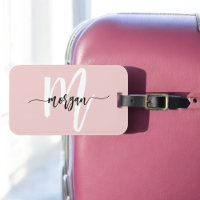 Stijlvolle Roze Wereld Reiziger Monogram Naam