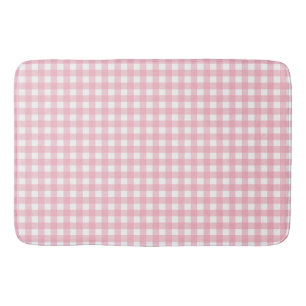 Stijlvolle roze witte geruite badkamermat badmat