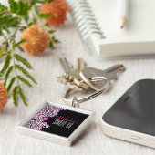 Stijlvolle Roze Zoete 16 Tijgerhart Ontwerpnaam Sleutelhanger (Zijkant)