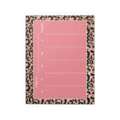Stijlvolle roze zwarte Cheetah Leopard Weekly Plan Notitieblok (Gedraaid)