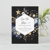 Stijlvolle rustieke hemelse bruiloft save the date (Staand voorkant)