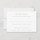 Stijlvolle Sage Green Modern Wedding RSVP Kaartje (Voorkant)