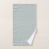 Stijlvolle Sage Green Monogram Naam Script Handtek Handdoek (Handdoek)