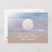 Stijlvolle Sand Dollar Beach bruiloft Dank u Briefkaart (Voorkant / Achterkant)