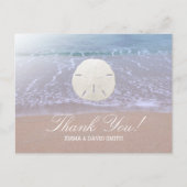 Stijlvolle Sand Dollar Beach bruiloft Dank u Briefkaart (Voorkant)