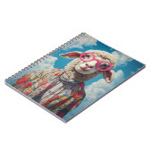 Stijlvolle Schaap Roze Brillen Bloemen Kleding Bla Notitieboek (Linkerzijde)