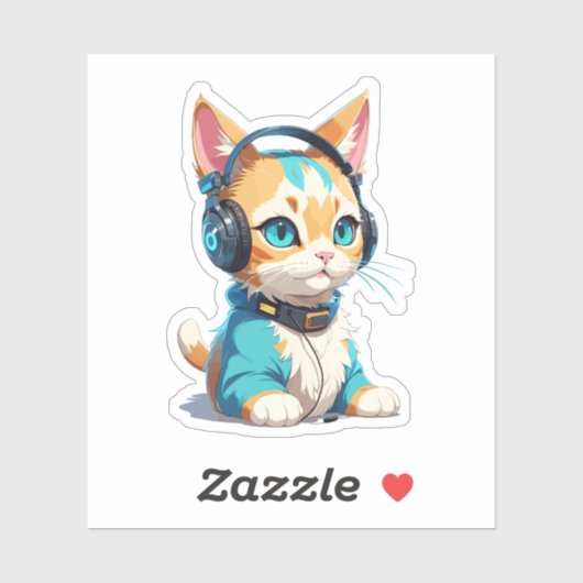 Stijlvolle Schattigee kat Sticker (Vel)