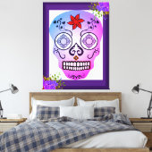 Stijlvolle schedel canvas afdruk (Insitu (Slaapkamer))