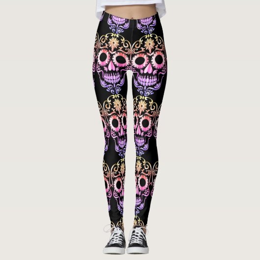 Stijlvolle schedel leggings (Voorkant)