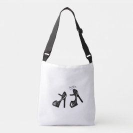 Stijlvolle schoenenprint - Charcoal Plaid Crossbody Tas