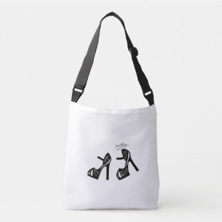 Stijlvolle schoenenprint - Charcoal Plaid Crossbody Tas