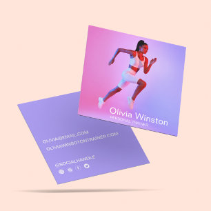 Stijlvolle Schone Foto Persoonlijke Trainer Coach  Vierkante Visitekaartje