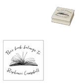 Stijlvolle script aangepaste naam bibliotheekboek 	rubberstempel (Gestempeld)