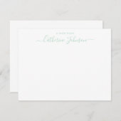 Stijlvolle Script Calligraphy A Note from Mint Gre Notitiekaartje (Voorkant / Achterkant)