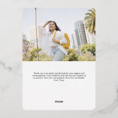 Stijlvolle Script eenvoudige afstuderen aankondigi Folie Feestdagenkaart (Achterkant)