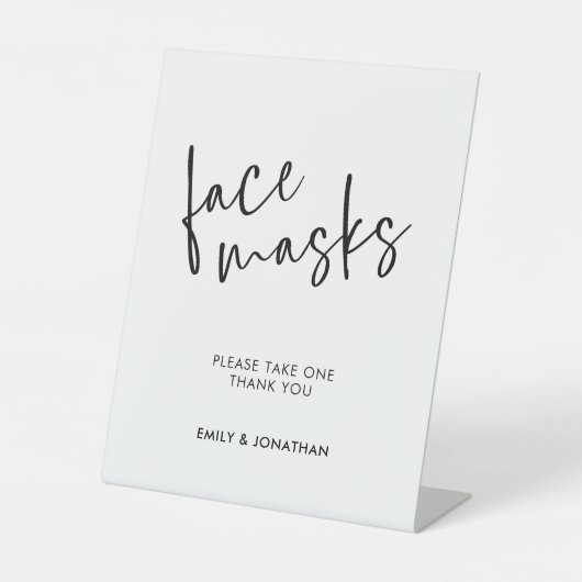 Stijlvolle Script gezicht maskers bruiloft Reclamebord Met Voetstuk (Voorkant)