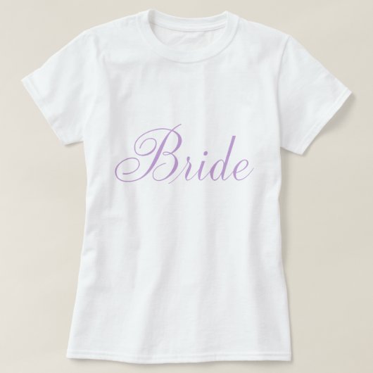 Stijlvolle Script Lavendel Bride T-shirt (Design voorkant)