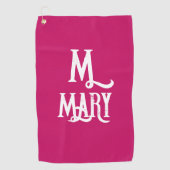 STIJLVOLLE SCRIPT MONOGRAM ROZE GOLFHANDDOEK (Voorkant)