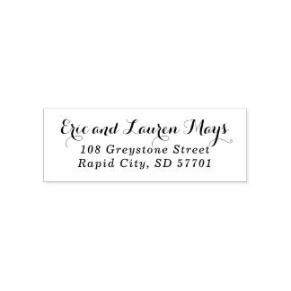 Stijlvolle Script Return Address Stamp Zelfinktende Stempel