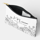 Stijlvolle script trendy bloemenkosmetiekzakje etui (Open)